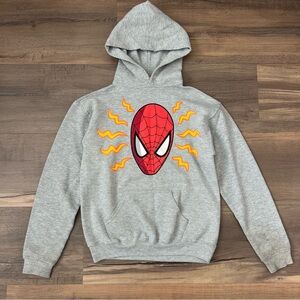 Y2K 2009 Marvel Youth Spiderman Spidey Sense Grey Hoodie Size Large 14-16